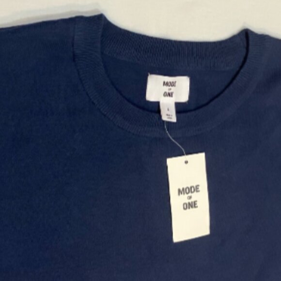 Mode of One Men's Regular-Fit Crewneck Sweater Caspian Waters Size L - Picture 2 of 8